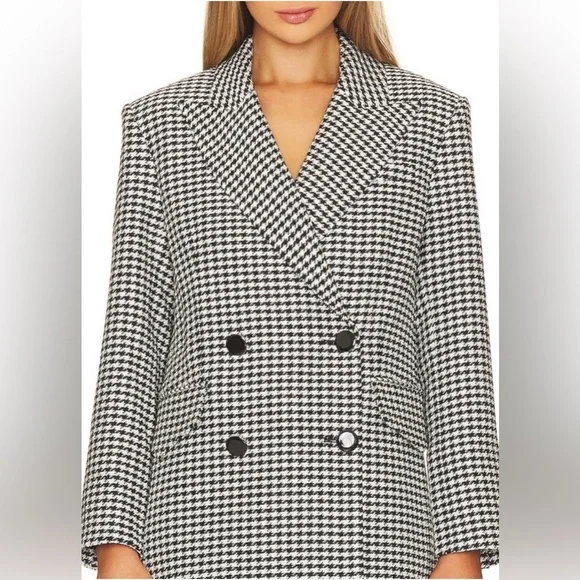Veronica Beard Hutchinson Dickey Jacket in Black and White Houndstooth Sz M - Picture 3 of 5